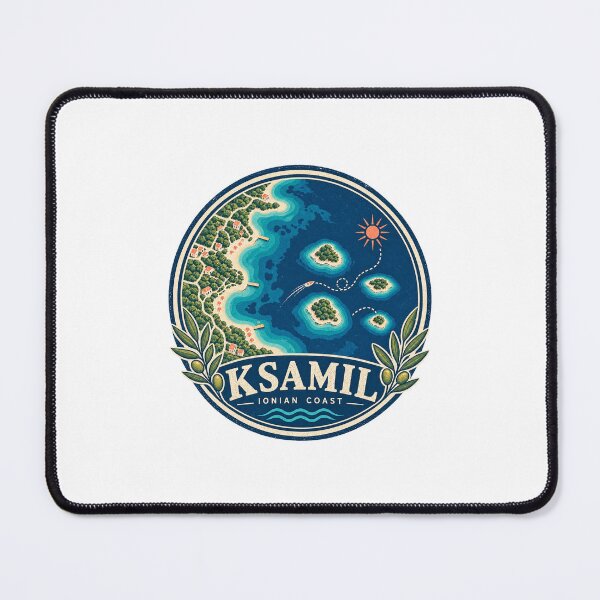 Item preview, Ksamil Ionian Coast Map Retro Travel Emblem designed and sold by AMICO77.