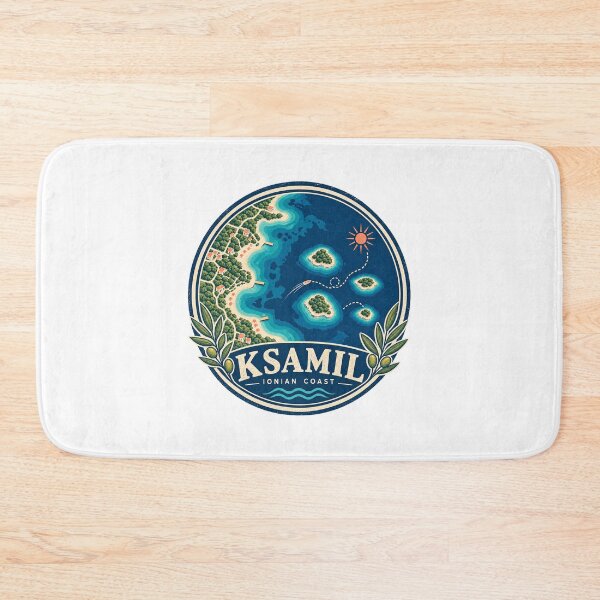Item preview, Ksamil Ionian Coast Map Retro Travel Emblem designed and sold by AMICO77.