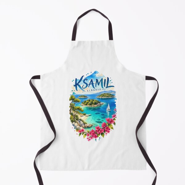 Item preview, Ksamil Albania Watercolor Cove and Islands designed and sold by AMICO77.