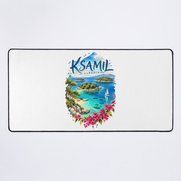 Item preview, Ksamil Albania Watercolor Cove and Islands designed and sold by AMICO77.