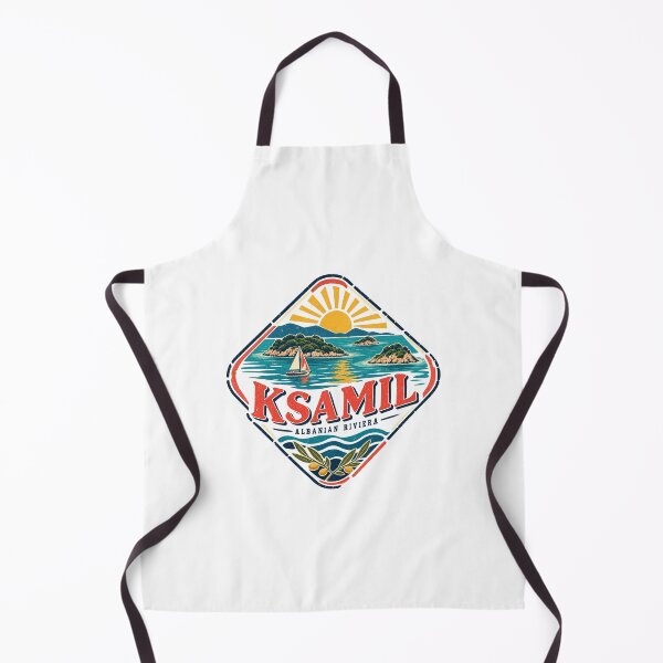 Item preview, Ksamil Albanian Riviera Retro Travel Stamp designed and sold by AMICO77.