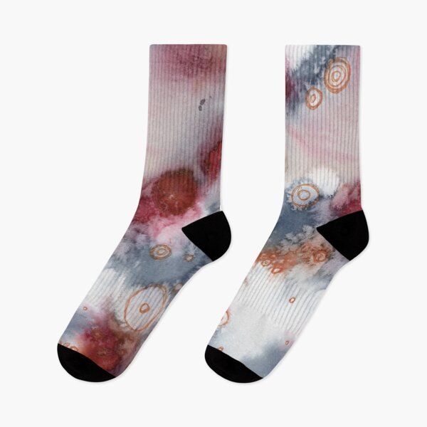 Item preview, Signals in the Weather, Grey and Crimson Abstract Watercolour designed and sold by ArithraStudio.