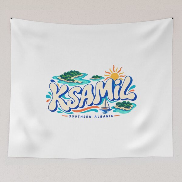 Item preview, Ksamil Southern Albania Wavy Travel Art designed and sold by AMICO77.