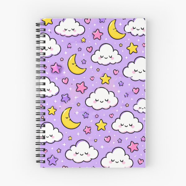 Item preview, Kawaii Moon & Clouds Pattern designed and sold by Car23314.