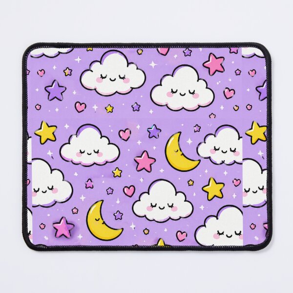 Item preview, Kawaii Moon & Clouds Pattern designed and sold by Car23314.