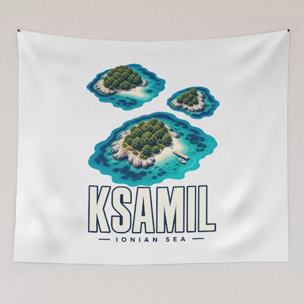 Item preview, Ksamil Ionian Sea Minimal Island Map designed and sold by AMICO77.