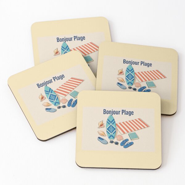 Item preview, Bonjour Plage designed and sold by SaltySurfgirl.