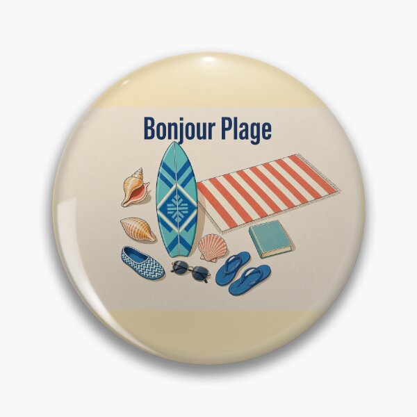 Item preview, Bonjour Plage designed and sold by SaltySurfgirl.