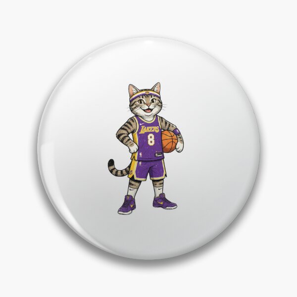 Item preview, Retro Funny Basketball Cat #8 Purple and Gold Jersey designed and sold by annaarthk.