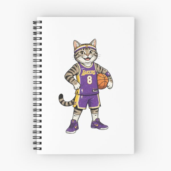 Item preview, Retro Funny Basketball Cat #8 Purple and Gold Jersey designed and sold by annaarthk.