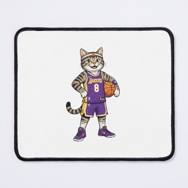 Item preview, Retro Funny Basketball Cat #8 Purple and Gold Jersey designed and sold by annaarthk.
