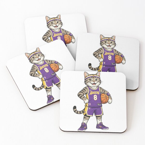 Item preview, Retro Funny Basketball Cat #8 Purple and Gold Jersey designed and sold by annaarthk.