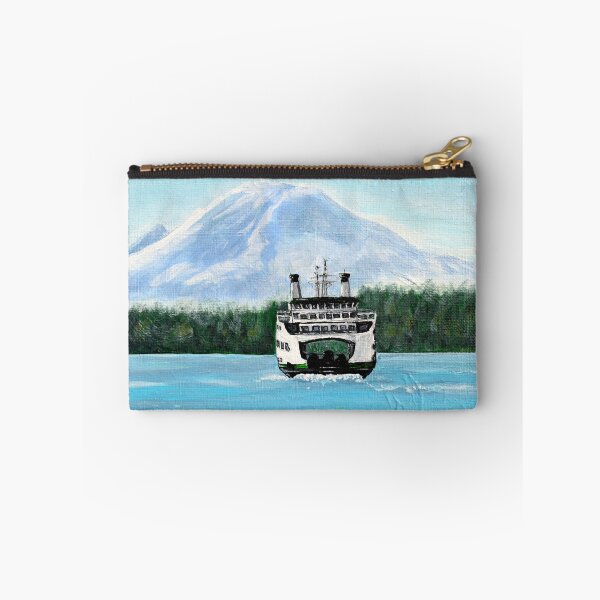 Item preview, Ferry in Front of Mt. Rainier Painting designed and sold by Art by Kirsten Sneath.