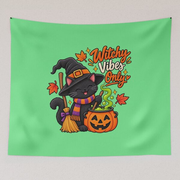 Item preview, Cozy Little Witch – Cute Black Cat Halloween designed and sold by RosalesArts.