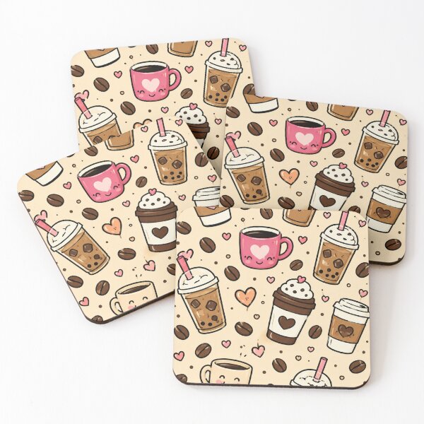 Item preview, Cozy Coffee Hearts Pattern designed and sold by Car23314.