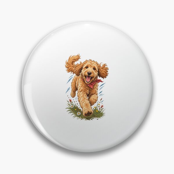 Item preview, Joyful Running Goldendoodle Meadow Art designed and sold by AMICO77.