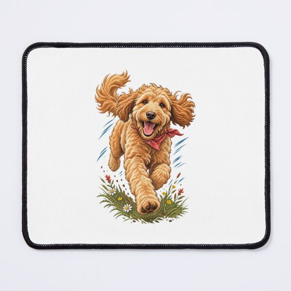Item preview, Joyful Running Goldendoodle Meadow Art designed and sold by AMICO77.