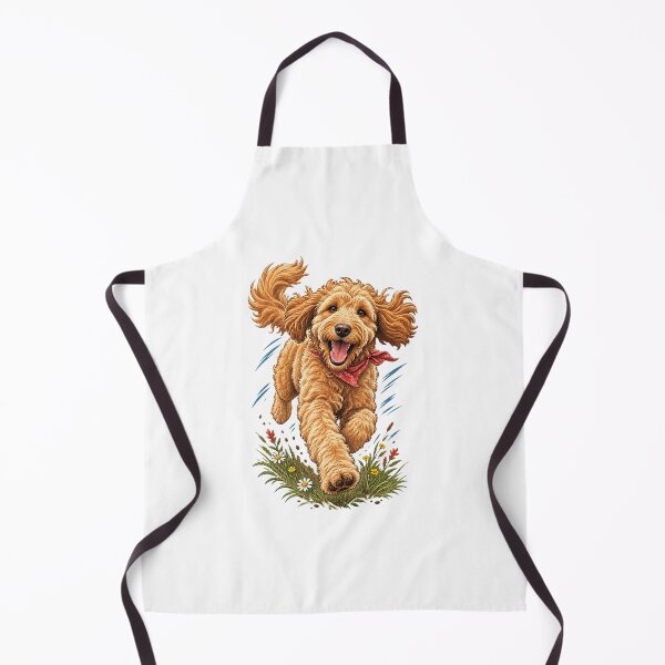 Item preview, Joyful Running Goldendoodle Meadow Art designed and sold by AMICO77.