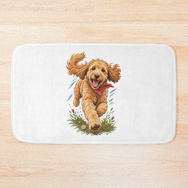 Item preview, Joyful Running Goldendoodle Meadow Art designed and sold by AMICO77.