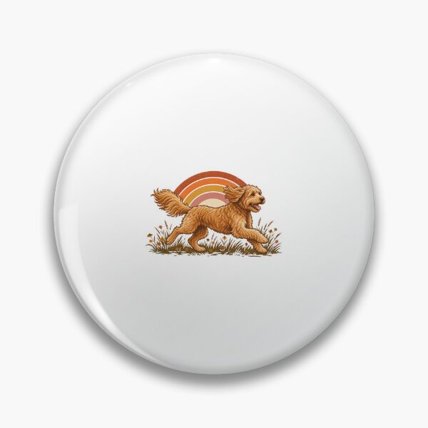 Item preview, Retro Running Goldendoodle Sunset designed and sold by AMICO77.