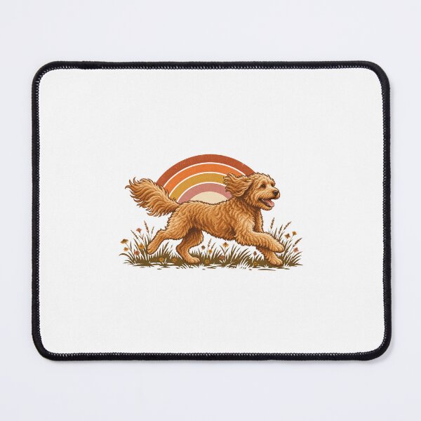 Item preview, Retro Running Goldendoodle Sunset designed and sold by AMICO77.