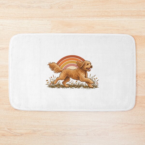 Item preview, Retro Running Goldendoodle Sunset designed and sold by AMICO77.