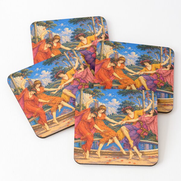 Item preview, Art Nouveau Mythic Dancers Illustration for Vintage Wall Art Collectors designed and sold by RickE.