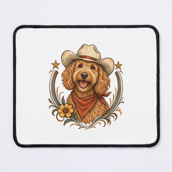 Item preview, Cowboy Goldendoodle Western Dog Portrait designed and sold by AMICO77.