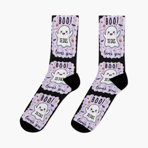Item preview, Halloween Cute Ghost Jesus Loves You Boo Spooky Season Fall Treats designed and sold by Forevermore.