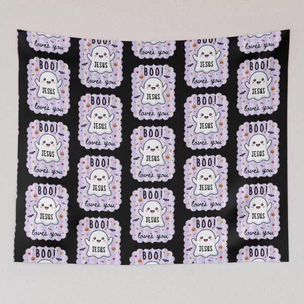 Item preview, Halloween Cute Ghost Jesus Loves You Boo Spooky Season Fall Treats designed and sold by Forevermore.