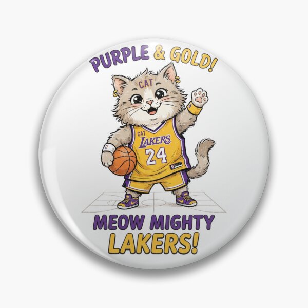 Item preview, Cute Cat Basketball Player - Purple and Gold Meow Mighty Lakers designed and sold by annaarthk.