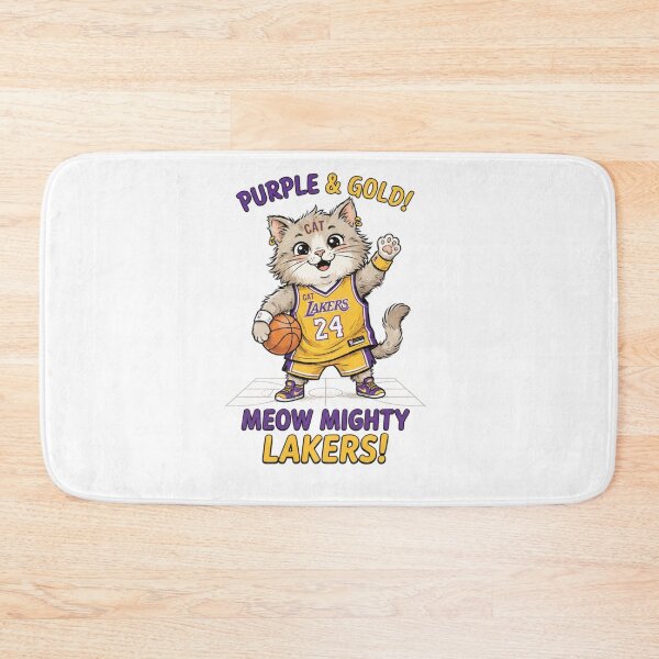 Item preview, Cute Cat Basketball Player - Purple and Gold Meow Mighty Lakers designed and sold by annaarthk.