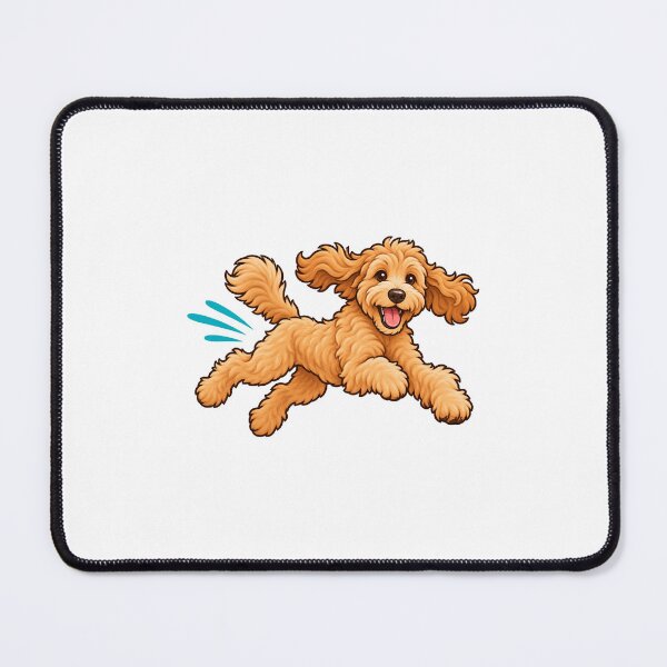 Item preview, Happy Running Goldendoodle Cartoon designed and sold by AMICO77.