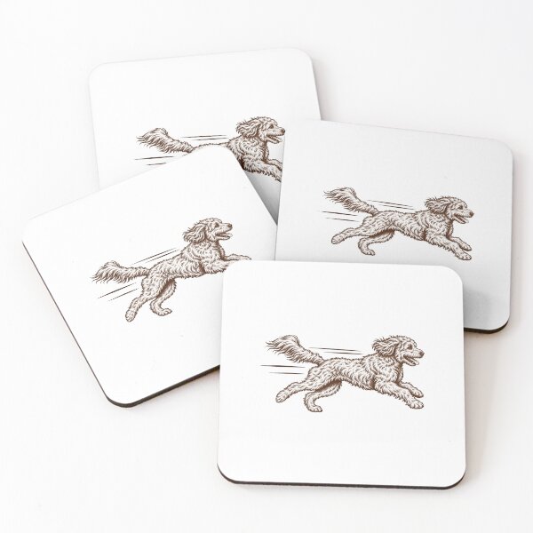 Item preview, Running Goldendoodle One Color Line Art designed and sold by AMICO77.