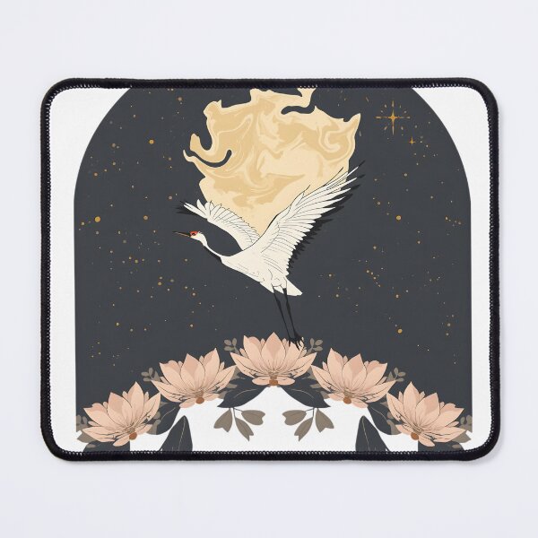Item preview, Flying Crane Bird with Celestial Moon and Lotus designed and sold by werzixr.