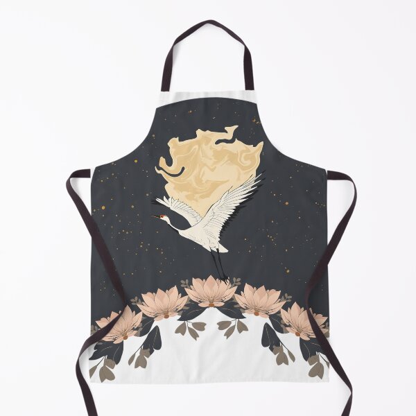 Item preview, Flying Crane Bird with Celestial Moon and Lotus designed and sold by werzixr.