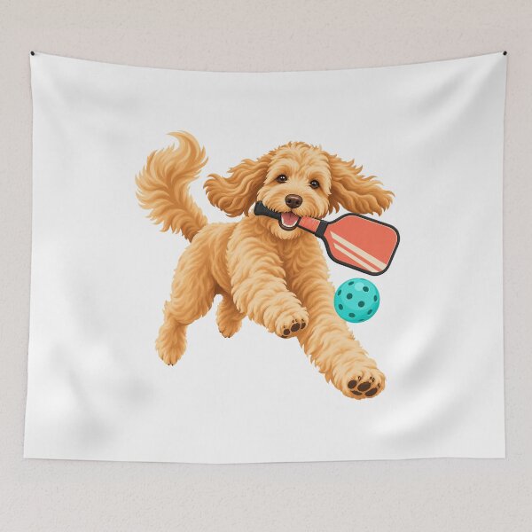 Item preview, Goldendoodle Playing Pickleball designed and sold by AMICO77.