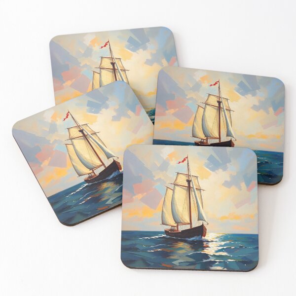 Item preview, A sailing ship on the sea. designed and sold by oldMastersofart.