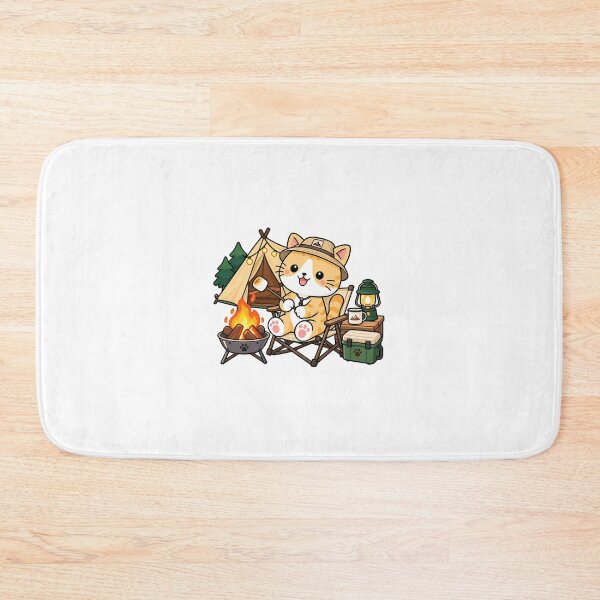 Item preview, Cute Orange Tabby Camping Cat by Campfire Kawaii Outdoor Kitty designed and sold by NoopnyangStudio.