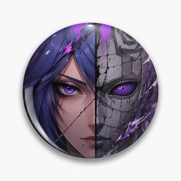 Item preview, Purple Shadow Warrior Split Face – Dark Anime Gothic Rose Cyberpunk Art designed and sold by Dyan4.