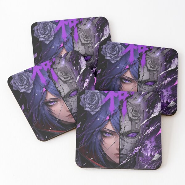Item preview, Purple Shadow Warrior Split Face – Dark Anime Gothic Rose Cyberpunk Art designed and sold by Dyan4.