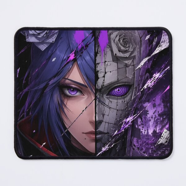 Item preview, Purple Shadow Warrior Split Face – Dark Anime Gothic Rose Cyberpunk Art designed and sold by Dyan4.