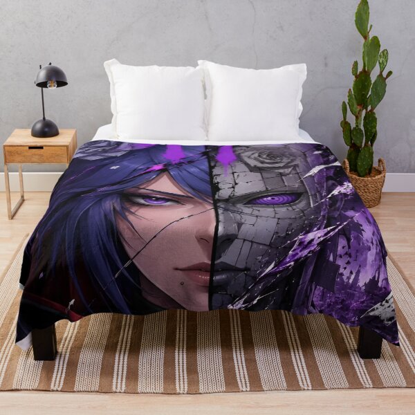 Item preview, Purple Shadow Warrior Split Face – Dark Anime Gothic Rose Cyberpunk Art designed and sold by Dyan4.