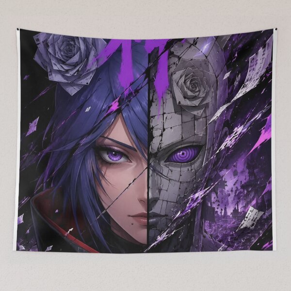 Item preview, Purple Shadow Warrior Split Face – Dark Anime Gothic Rose Cyberpunk Art designed and sold by Dyan4.