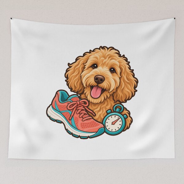 Item preview, Goldendoodle Running Shoe and Stopwatch designed and sold by AMICO77.