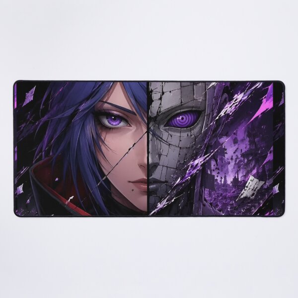 Item preview, Purple Shadow Warrior Split Face – Dark Anime Gothic Rose Cyberpunk Art designed and sold by Dyan4.
