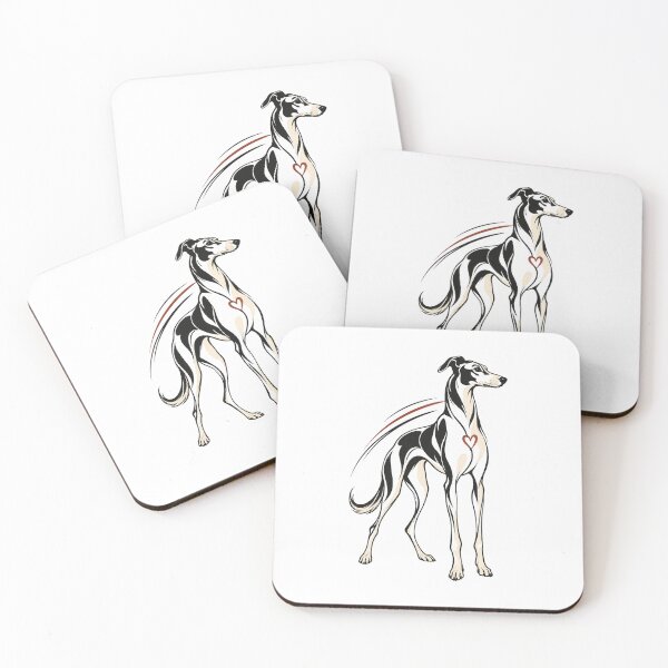 Item preview, Minimal Black Lurcher Heart Line Art designed and sold by AMICO77.