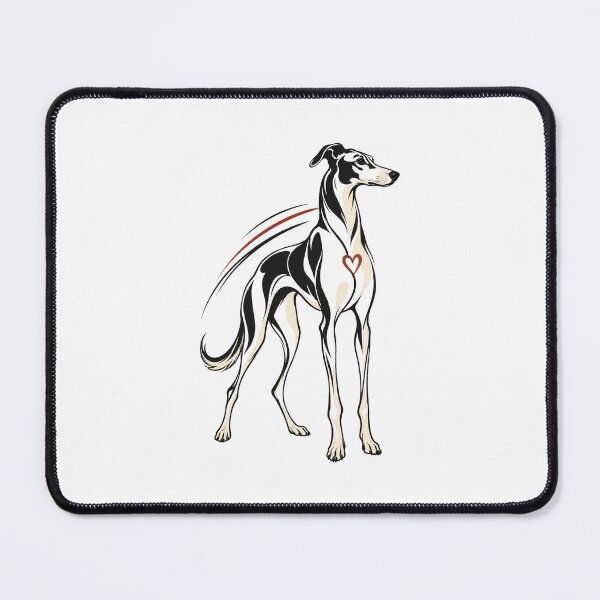 Item preview, Minimal Black Lurcher Heart Line Art designed and sold by AMICO77.