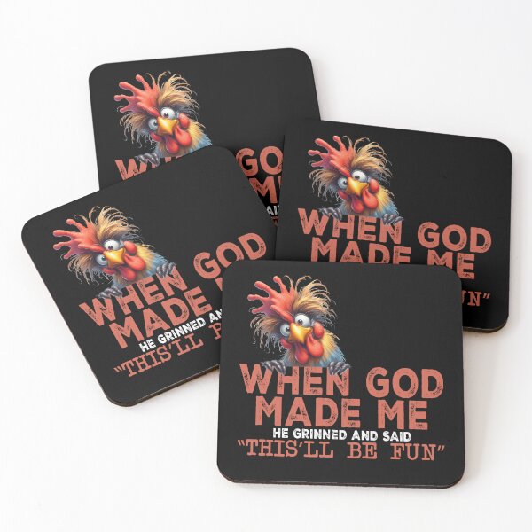Item preview, When God Made Me He Grinned Funny Rooster designed and sold by Szpaku desart .