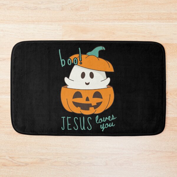 Item preview, Halloween Jack o Lantern Cute Ghost Jesus Loves You Boo Spooky Season Fall  designed and sold by Forevermore.